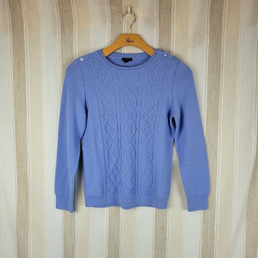 Talbots Petites Lambswool Blend Pullover Sweater Pastel‎ Blue Size Large Petite